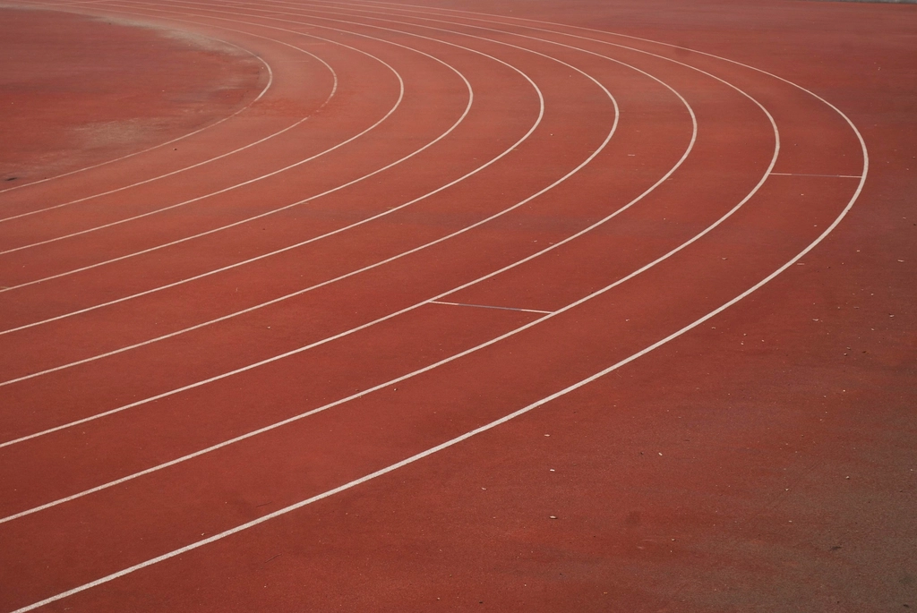 Le corsie di una pista di atletica